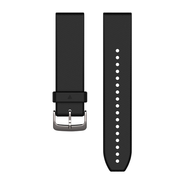 Bracelet QuickFit - 22mm - Bracelet Silicone noir, boucle silver  pour  fenix 7 Pro Solar Edition 